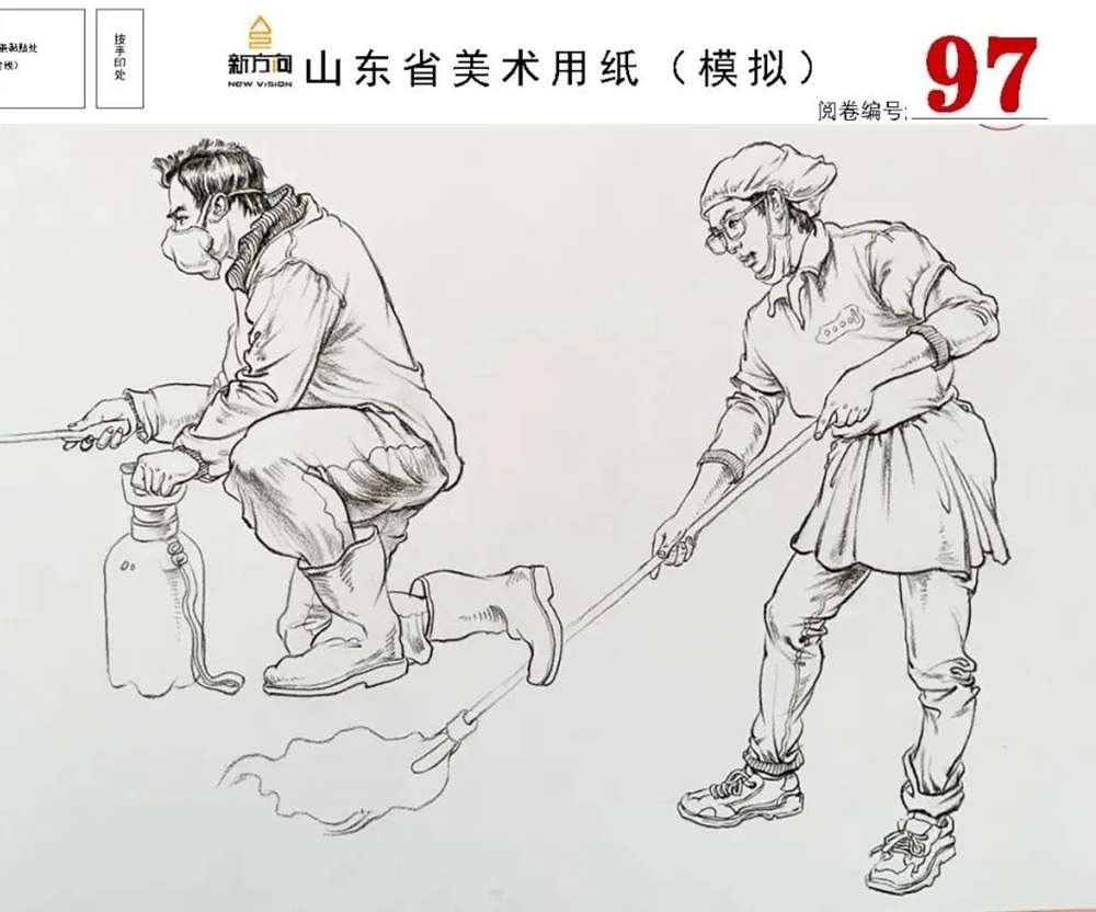 21屆山東美術(shù)二模高分卷，廣州美術(shù)高考畫室覺(jué)得是神仙打架,53