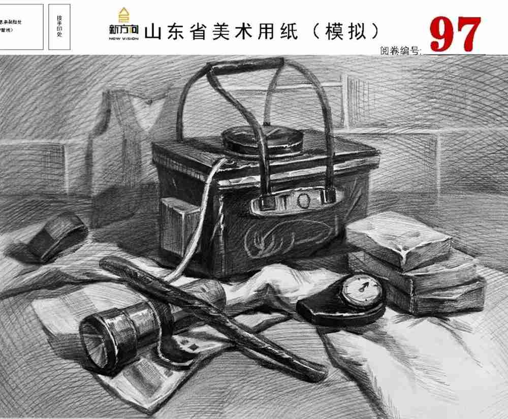 21屆山東美術(shù)二模高分卷，廣州美術(shù)高考畫室覺(jué)得是神仙打架,38