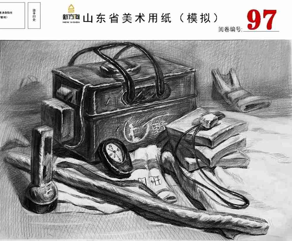 21屆山東美術(shù)二模高分卷，廣州美術(shù)高考畫室覺(jué)得是神仙打架,34