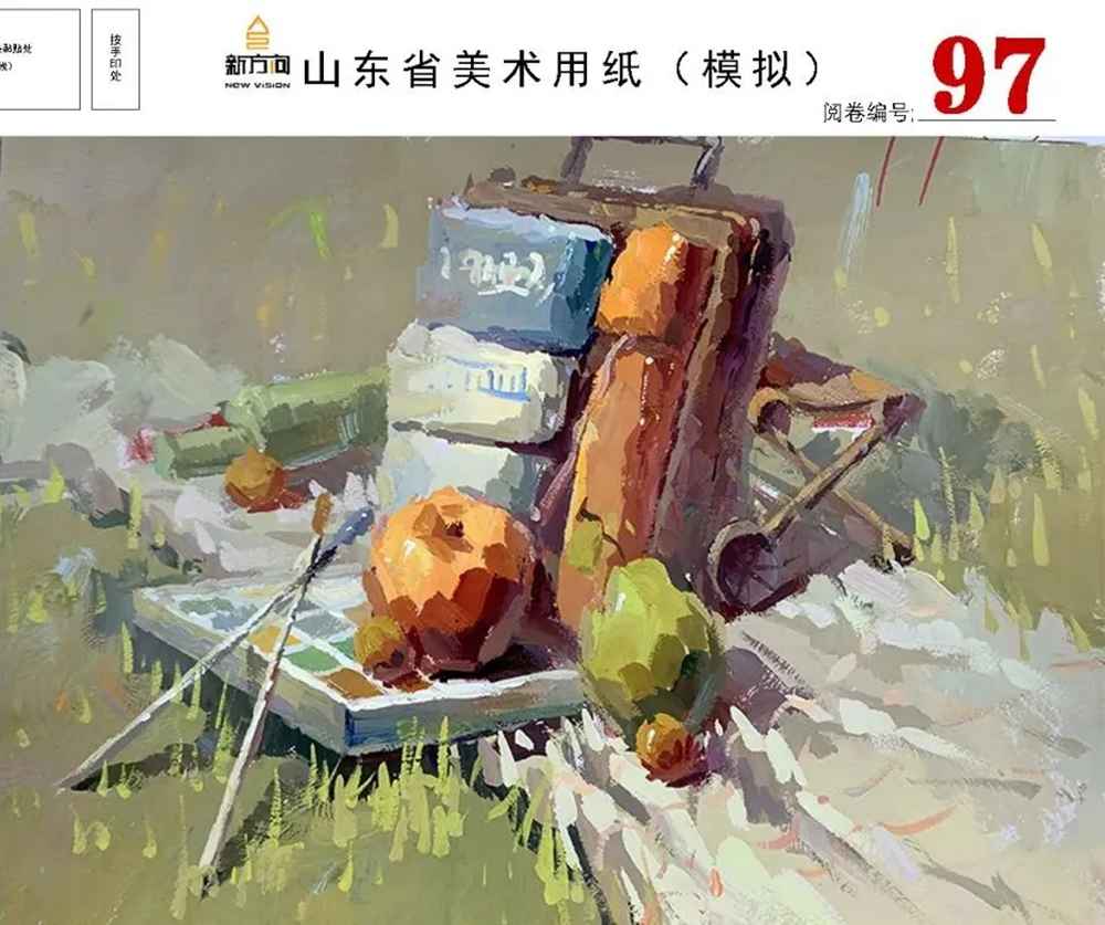 21屆山東美術(shù)二模高分卷，廣州美術(shù)高考畫室覺(jué)得是神仙打架,09