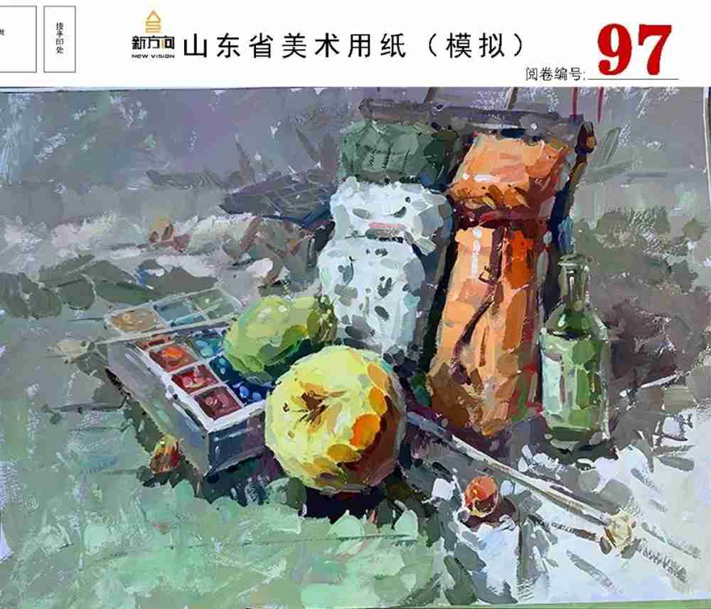 21屆山東美術(shù)二模高分卷，廣州美術(shù)高考畫室覺(jué)得是神仙打架,06