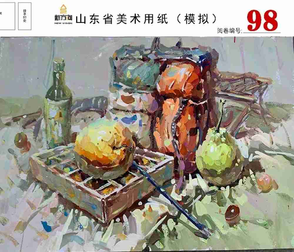21屆山東美術(shù)二模高分卷，廣州美術(shù)高考畫室覺(jué)得是神仙打架,04