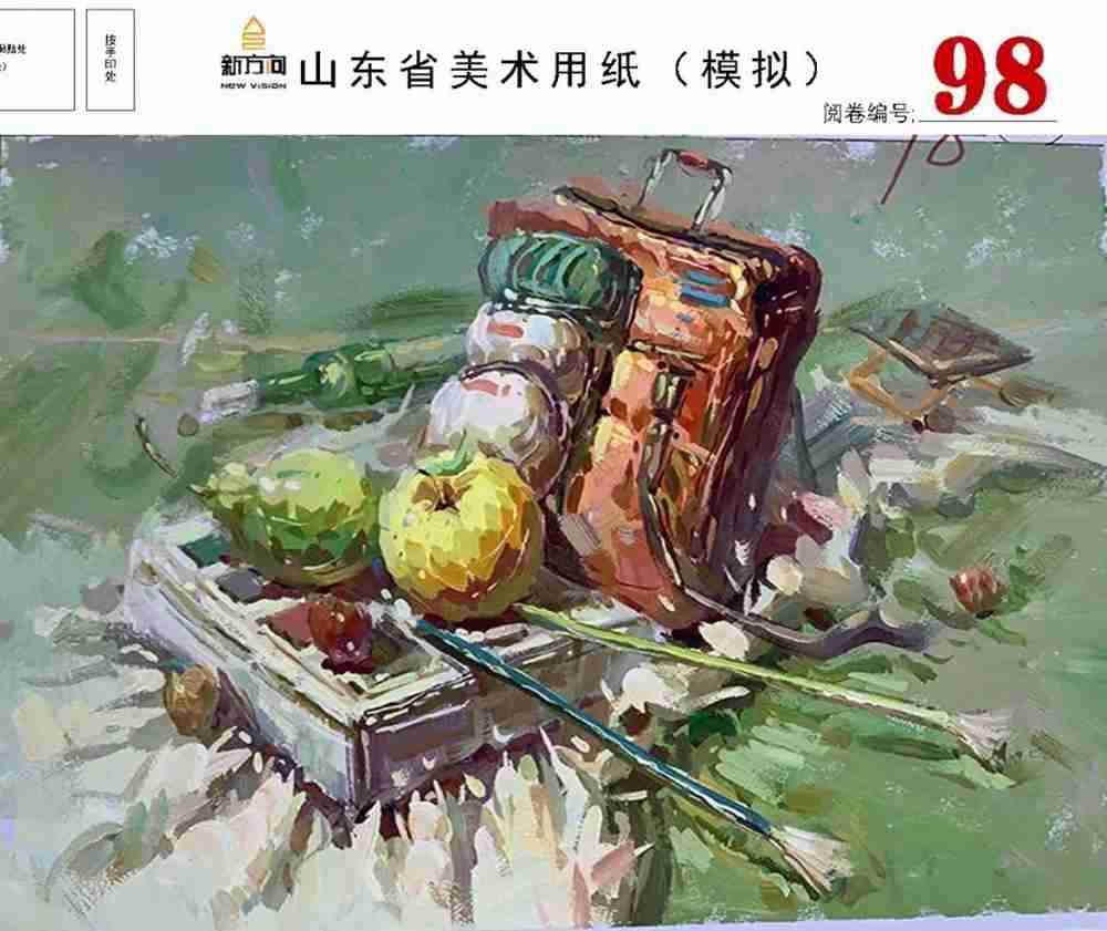 21屆山東美術(shù)二模高分卷，廣州美術(shù)高考畫室覺(jué)得是神仙打架,02